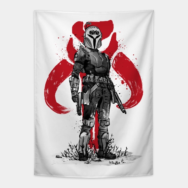 Bo-Katan sumi e Tapestry by DrMonekers