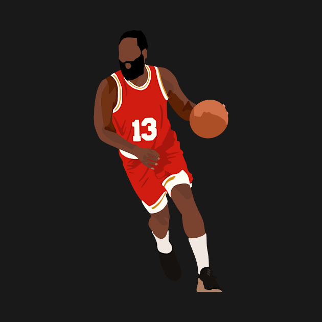 James Harden in Classic Rockets Throwback Uniform by ActualFactual