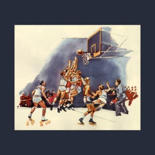 Vintage Sports Basketball, Players in a Game T-Shirt