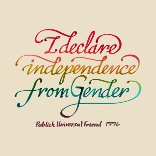 Independence from Gender (Rainbow Text) T-Shirt