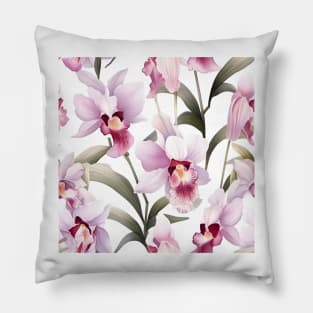 Watercolor Orchid Pattern 11 Pillow