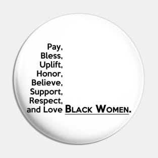 Black Women (Black Text) Pin