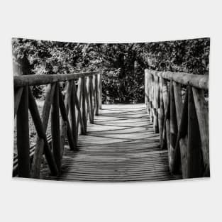 Wooden Footbridge in mono Tapestry