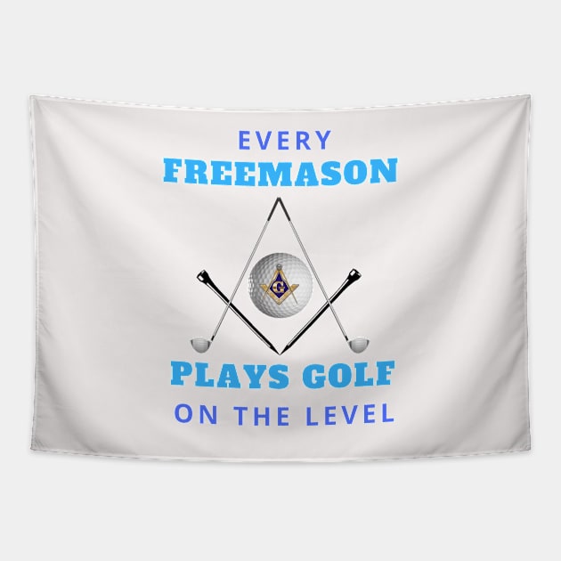 Freemason Golfers On The Level Tapestry by Hermz Designs