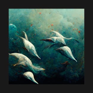 Damartinart flock of dolphins T-Shirt