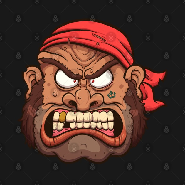 Angry Cartoon Pirate Face by TheMaskedTooner