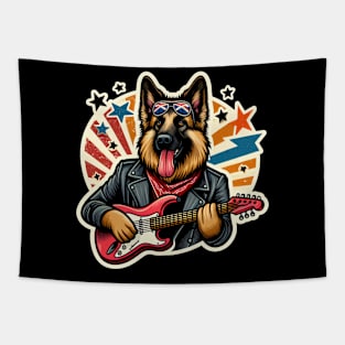 German Shepherd Rockstar Tapestry