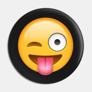 Smiley Face Tongue Out Emoji Pin