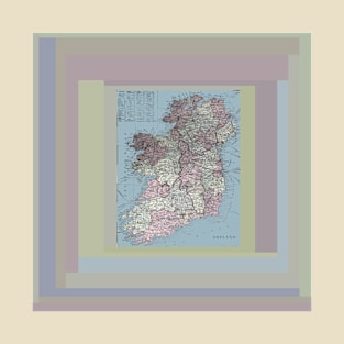 Ireland, antique map colorized and matted T-Shirt