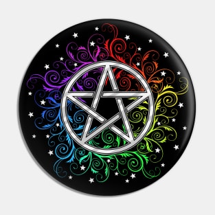 Rainbow Pentagram Pin