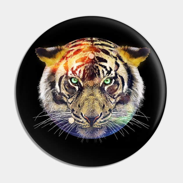 Tiger Green Eyes Pin by Vin Zzep