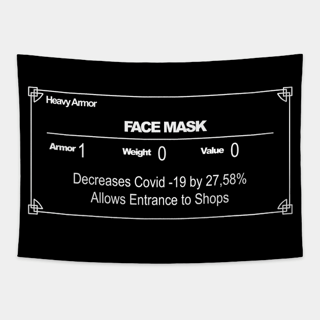 Funny Face Mask Design - Skyrim Meme Mask Tapestry by Aventi