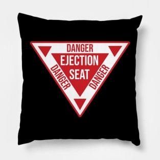 Ejection Seat Danger  Triangle Military Warning Fighter Jet Aircraft Distressed Pillow
