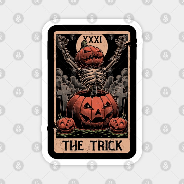 Halloween Tarot Pumpkin Trick Magnet by Studio Mootant