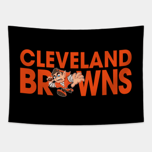 Cleveland Browns Elf Runner Logo Tapestry