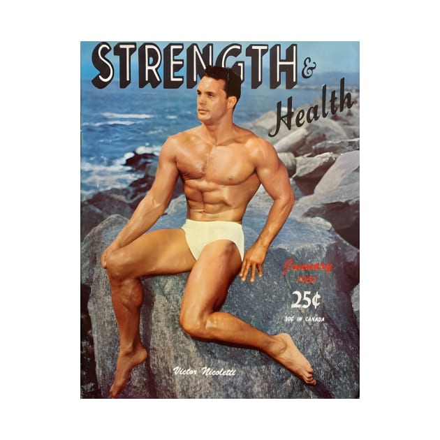 STRENGTH & HEALTH Victor Nicoletti - Vintage Physique Muscle Male Model Magazine Cover by SNAustralia