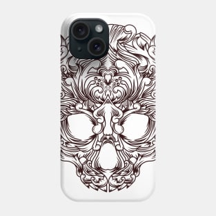 Skull with vintage ornament Phone Case