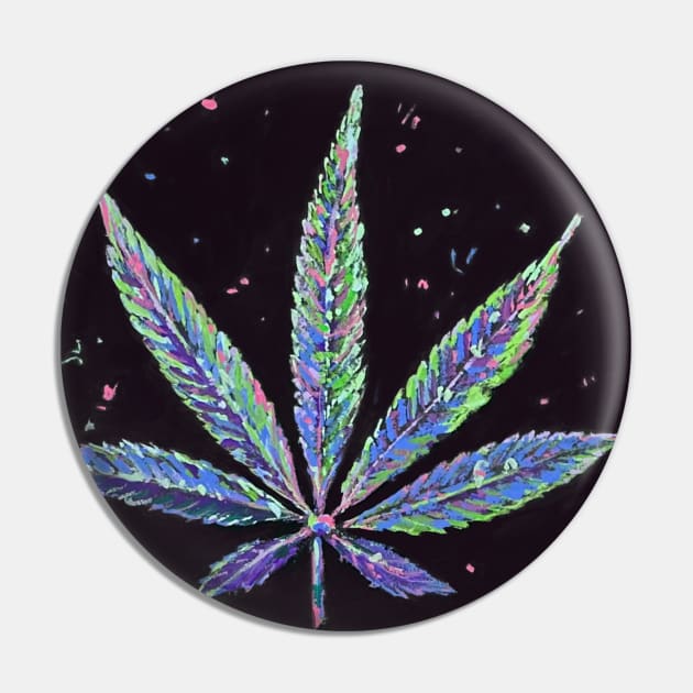 Stoner 420 single colorful cannabis leaf Pin by Peaceful Pigments