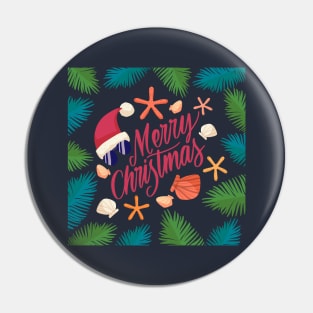 Merry Christmas Beach Theme Pin