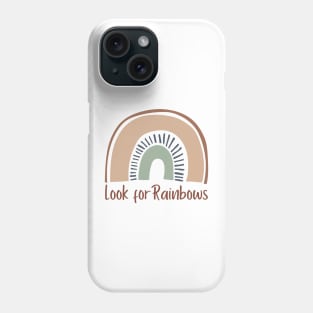 Look For Rainbows Boho Warm neutral Rainbow Print Phone Case