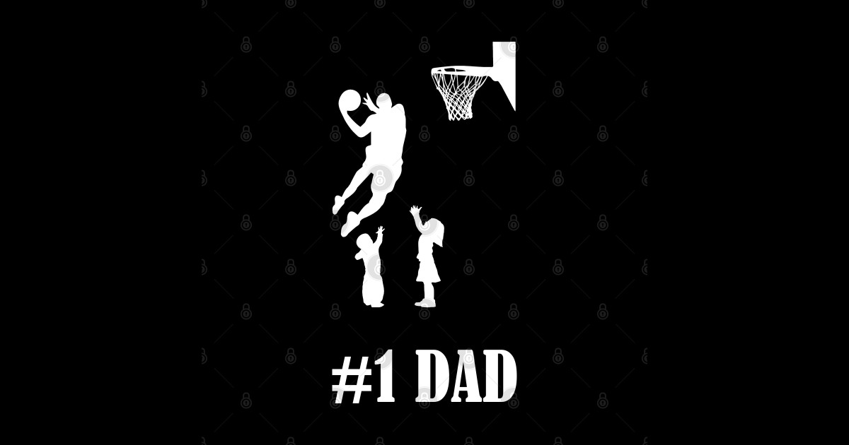 1 Basketball Dad Fathers Day Sticker TeePublic