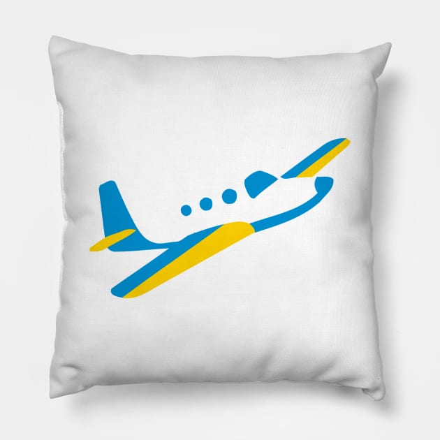 Private Airplane Flying Emoticon Pillow by AnotherOne