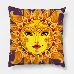 Smiling sun Goddess Pillow