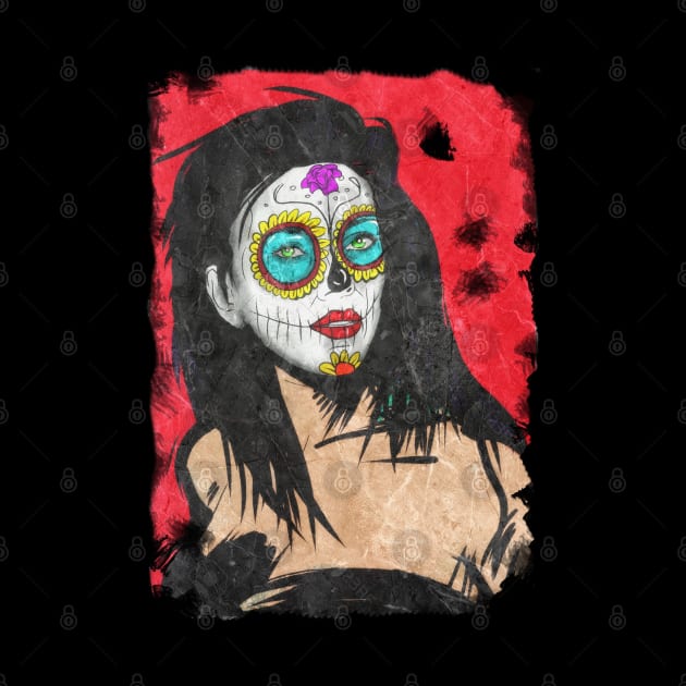 dia de los muertos  - Sugar skull Girl by silentrob668