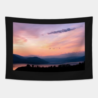 Sunset Sky Above Okanagan Lake Tapestry