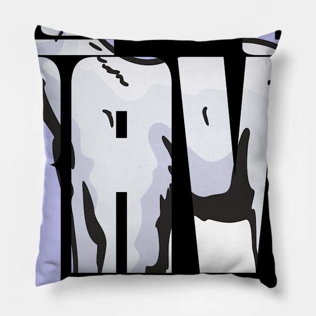 Rooar Raw Polar Bear T-Shirt Pillow by KAOZ