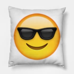 smiling face with sunglasses Pillow