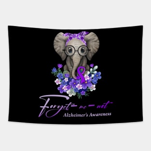 Forget me not Alzheimer's Awareness Elephant Flower Tapestry