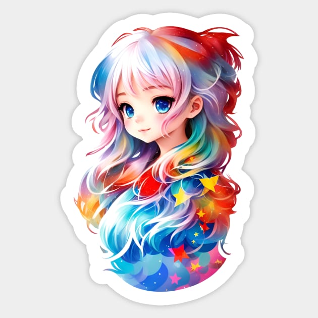 Anime Girl With Neon Unicorn Color Hair | Deep Dream Generator