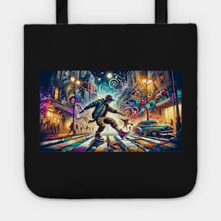 Rhythmic Rebellion: A Street Dance of Colors and Dreams Tote