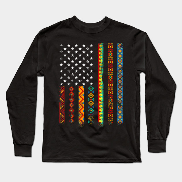African Kente Cloth Shirts American Flag Juneteenth Long