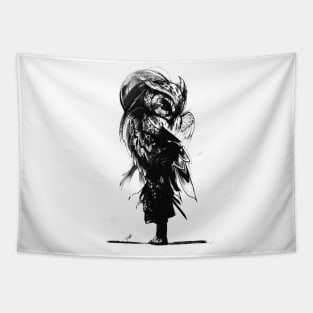 Samurai Owl Moon Tapestry