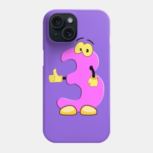 Number 3 Smiley Monogram Face Emoji Shirt for Men Women Kids Phone Case