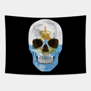 San Marino Flag Skull - Gift for Sammarinese With Roots From San Marino Tapestry