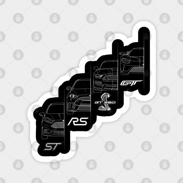 Ford Performance (White) Magnet by AutomotiveArt