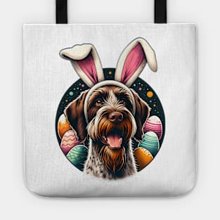 Wirehaired Pointing Griffon Embraces Easter with Bunny Ears Tote