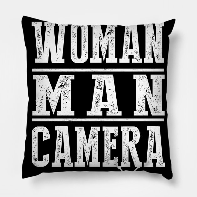 Person Woman Man Camera TV Cognitive Test Shirt Trump Words Pillow by igybcrew