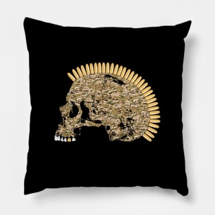 Bullet Mohawk Skull in MultiCam Pillow