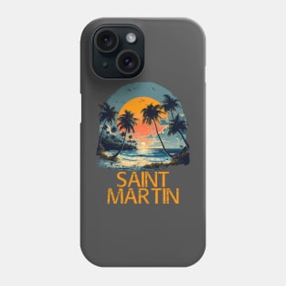 Saint Martin Sunset (with Orange Lettering) Phone Case