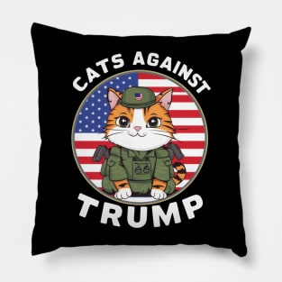 Cats against trump Pillow