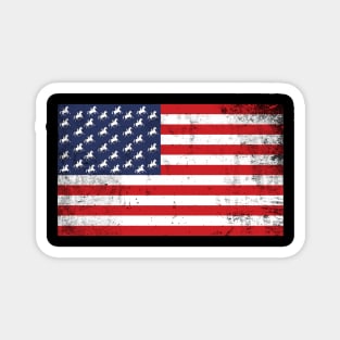 Horse Riding USA Flag Equestrian Horses Lover Magnet