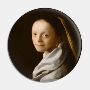 Study of a Young Woman by Jan Vermeer Pin