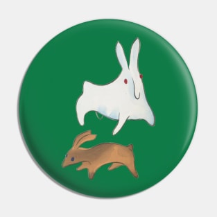 Cute Japanese Rabbits Bunnies Art Aesthetics Pin