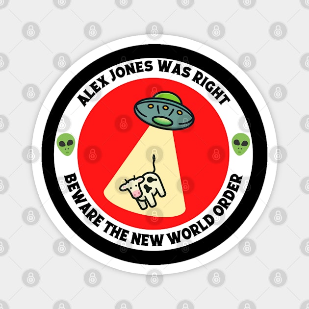 Beware the New World Order Magnet by Tees by Confucius