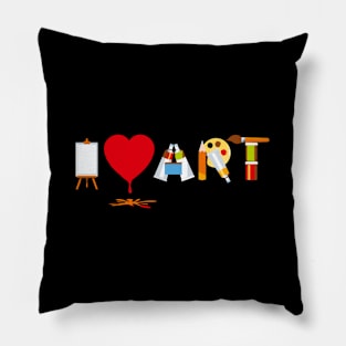 I Love Colorful Little And Crafts Pillow