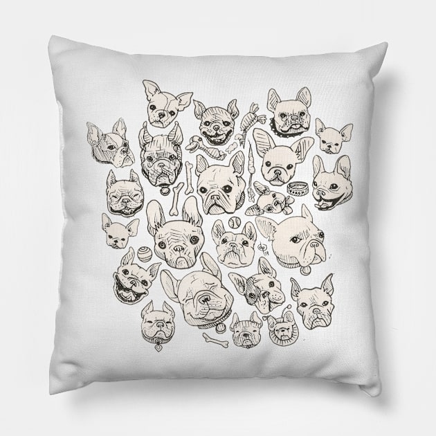 FRENCHIE FEVER Pillow by danpaul